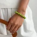 Sommer lässiges grünes Perlenarmband für Damen stilvoller Edelstein Charm Schmuck Variante - Armband (0219) / Apfelgrün