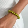 Schickes gruenes Perlenarmband Sommer Mode laessiger Schmuck fuer Damen charmantes Armband - Armband (0219) / Bohnengrün