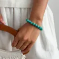 Türkis Perlenarmband Variante, stilvoller Sommer Freizeit Handgelenk Schmuck Damen - Armband (0219) / Seeblau