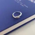 Exquisite minimalist silver open ring with delicate textured detail and sparkling micro-set stones. - Frosted Texture End Embellished Style (JZ5021)