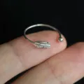 Delicate open finger ring featuring a lovely feather detail and round bead end for women. - Exquisite Feather Round Bead Ending Style (JZ5112)