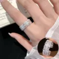 Silberner mehrlagiger offener Ring stilvolles geometrisches hohles Design modischer Schmuck - Mehrschichtiger Hohler Geometrischer Stil (JZ5479)