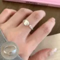 Matte geometric open ring in sterling silver, stylish minimalist finger jewelry. - Open Adjustable / Frosted Matte Single Diamond Style (JZ5439) / JZ5439