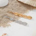 Gold silver metal seashell hair clips beach style hair accessories for women fashion 2pcs - Linked Scallop Style (0127) / 1 Pair / Multicolor