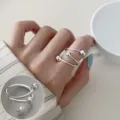 Minimalist silver multi-layer bead ring, elegant open adjustable finger jewelry for women. - Open Adjustable / Silver Multi-Layer Beads (JZ7643)