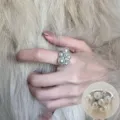 Cluster pearl ring open finger jewelry elegant fashion variant style accessories for women - Open Adjustable / Artificial Pearl Cluster Style (JZ5620)