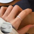 Silver matte open ring with delicate star engravings, trendy minimalist style for women daily wear. - Open Adjustable / Star Engraved Open Ring (JZ5410)