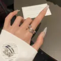 Silver Multi-Layer Open Ring Simple Cool Style Adjustable Index Finger Jewelry for Women - Open Adjustable / Silver Layered Stacking (JZ7642)