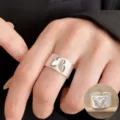 Matte silver butterfly open ring, wide geometric ring for women daily fashion wear. - JZ5437