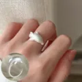 Matte silver dolphin open ring, cute animal design adjustable finger ring for women daily wear - Dolphin Whale Three-Dimensional Style (JZ5147)