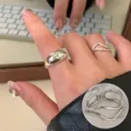 Minimalist S925 sterling silver multi-layer open rings wide band fashion jewelry - Open Adjustable / English Letter Engraving (JZ6688)