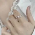 Silver multi-layer line ring, minimalist open design for women, chic index finger jewelry. - Open Adjustable / Multi-Layer Cross Wide (JZ5032)