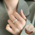 Elegant Silver Clover Geometric Open Ring Luxury Minimalist Index Finger Jewelry Trend - Flower Geometric Open Style (JZ5539)