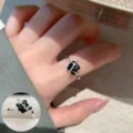 Gothic cross geometric ring for women, stylish adjustable open finger ring, trendy jewelry. - Gothic Cross Pierce Style (JZ5513)
