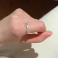 Minimalist geometric wavy silver ring for women, matte finish luxury index finger jewelry. - JZ5535
