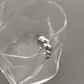 Silver chunky twisted ring open geometric metal finger ring minimalist daily jewelry - Open Adjustable / Heart Lettered Open Style (JZ7241)