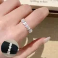 Korean style silver star open ring dainty geometric stackable index finger ring for women - Geometric Star Style (JZ5461)