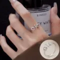 Silver letter OK open ring, minimalist geometric fashion jewelry for daily stacked wear. - Letter OK Open Style (JZ5593)