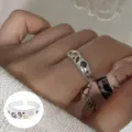 Chic geometric colorful rhinestone open ring for women stylish index finger jewelry - Open Adjustable / Colored Rhinestone Star Style (JZ6716)