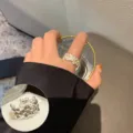 Silberner Gänseblümchen offener Ring, stilvoller geometrischer Blumenschmuck für Frauen. - Kontinuierliches Kleines Gänseblümchen Sonnenblume Zweifarbiger Offener Ring Stil (JZ7827)