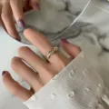 Chic geometric gold open ring for women, trendy finger jewelry with elegant style. - Open Adjustable / Gold Geometric Open Style (JZ9644-2)