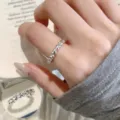 Elegant silver heart bead ring for women, stylish open adjustable finger jewelry piece. - Open Adjustable / Heart Beaded Style (JZ5483)