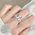 Süßer hohler offener Ring, elegante vintage silberne Mode Zeigefinger Schmuck Stil. - Vintage-Kronenmuster-Stil (JZ5000)