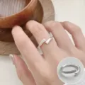 Silver open ring for women minimalist fashion jewelry zircon adjustable finger accessory - Simple Micro-Set Rhinestone Open Rings