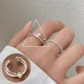 Sweet faux pearl ring for women, multi-layer open minimalist fashion jewelry item. - Open Adjustable / Multi-layer Artificial Pearl Ring (JZ6302)
