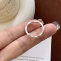 Silver twist open ring for women, stylish minimalist matte metal finger jewelry for daily wear. - Open Adjustable / Matte Twist Simple Ring (JZ5599)