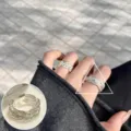 Silver braided open ring for women, stylish geometric adjustable finger jewelry for daily wear. - Open Adjustable / Fine Multi Layer Line Woven Style (JZ7826)