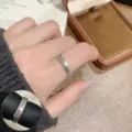 Simple geometric lines ring for women, stylish irregular open finger ring, versatile jewelry. - Open Adjustable / Letter Geometric Style (JZ5415)