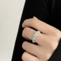 Exquisite wavy star pearl ring, light luxury fashion open ring for women trendy jewelry - Open Adjustable / Light Blue Star Pearl Wave Style (JZ5126-2)