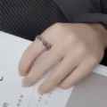 Minimalist silver chain ring ins style geometric open finger ring for women daily wear chic - Anchor Chain Double Layer Open Ring