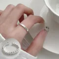 Exquisite silver open ring with wavy design, elegant and fashionable for women daily wear. - Open Adjustable / JZ5138