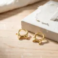 Exquisite gold-plated dachshund huggie hoop earrings, charming animal design jewelry detail. - Gold Dachshund Style (ED2632-2)