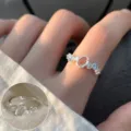 Sweet lace ring for women light luxury stylish stackable open ring fashion jewelry - Open Adjustable / Sweet Lace Rhinestone Ring (JZ5577)