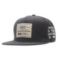Black snapback hip hop hat with front patch and side embroidery, stylish streetwear cap for daily wear. - Black Beige Patch (2) / Adjustable
