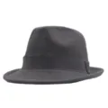 Clásico sombrero fedora de lana negra para hombres y mujeres, elegante gorro de fieltro. - Negro
