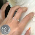 Silver bowknot open ring with geometric twisted rope design, stylish index finger jewelry. - Bow Knot Rope Style (JZ7898)