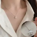 Minimalist pearl flower pendant clavicle chain, delicate and elegant silver necklace for women. - Five-Petal Flower Pearl Style (XL2213)