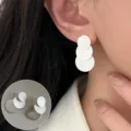 Pendientes de plata con discos múltiples, variante estilo fuegos artificiales. - Estilo Triple Disco Plateado (ED2481)