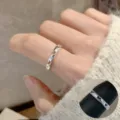 Silver hollow butterfly open ring, trendy wide geometric fashion finger jewelry for women. - Wide Hollow Butterfly Rhinestone Open Rings