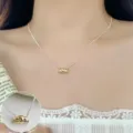 Gold mini croissant pendant clavicle necklace minimalist geometric fashion jewelry for women - Gold Luxurious Choker Style (XL2229)
