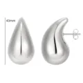 Pendientes de gota de plata para mujer, joyería colgante metálica elegante y moderna. - 43mm / Estilo Gota de Agua Extragrande Plateado (ED2266-1)