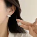 Exquisitos pendientes de plata con diseño de hoja de fuego, joyas de moda elegantes. - Estilo Hoja de Fuegos Artificiales Plateado (ED2593-1)