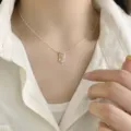 Minimalist silver clavicle chain with cute mini cutlery pendants for women stylish daily wear. - Mini Tableware Two Tone Gold Silver Style (XL2242)