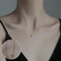 Minimalist gold clavicle chain with exquisite small geometric pendant, elegant daily wear jewelry. - Gold Double Layer Fine Chain Geometric Style (XL0830-2)