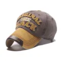 Casquette de baseball vintage lavée pour hommes et femmes, chapeau de soleil rétro avec broderie. - Réglable / Jaune