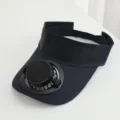 Solar-Lüfter Kappe Detail, Sommer Outdoor Sonnenschutz leerer Kopf Sonnenschutz Hut. - Marineblau